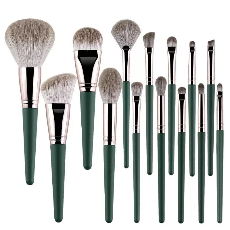 Elegant Makeup Brush Collection Featuring Soft Wool Fibers & Sleek Metallic Design - 8 of 8