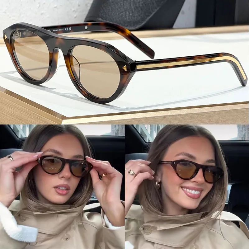 Sunglases Designer Women Beach Trendy Classic Square Metal Legs Letter Design Cat Eye Top Quality Eyeglasses Oval Luxury Monogram Sunglasses PR B15S 12A - 2 of 8