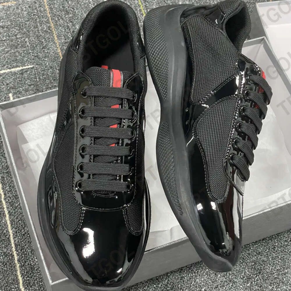 2026 Top Quality Sneakers Luxury Plus Size EU49 Americas Cup Sneakers Men Women Patent Leather Mesh Lace Up Casual Outdoor Sport Trainers 53 - 7 of 9