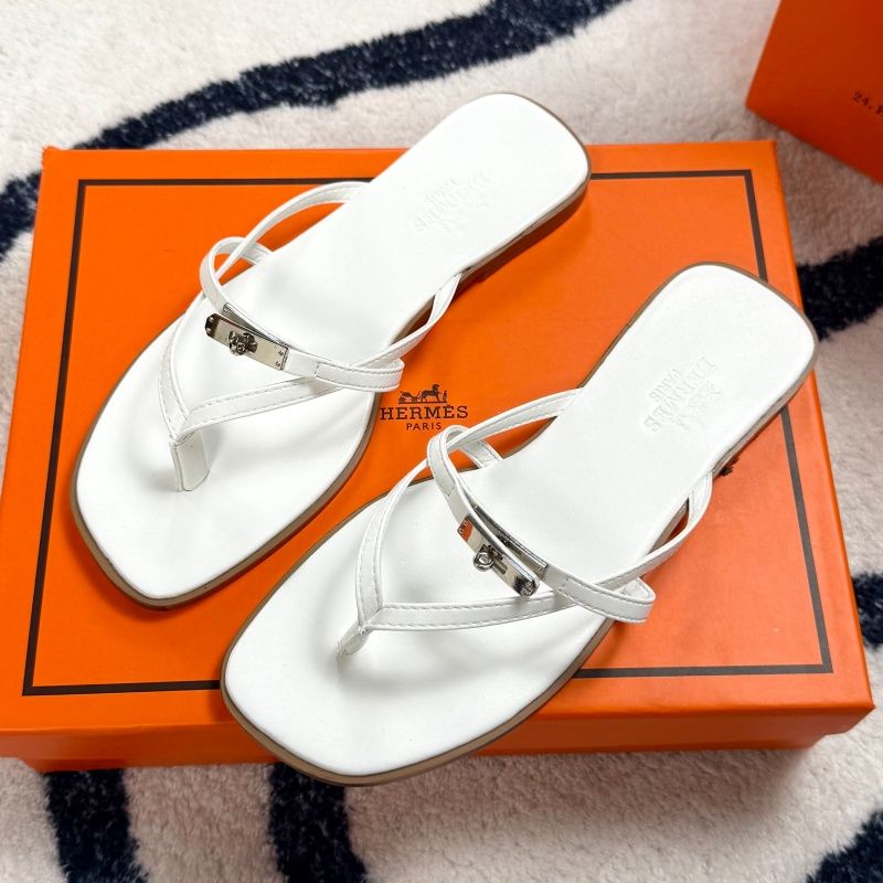 Hermes Miss sandal women Empir Kelly Buckle Thong designer Sandals Genuine Leather Flat Minimalist Slip On Summer Beach Flip Flop Slippers Multi Colors - 2 of 8
