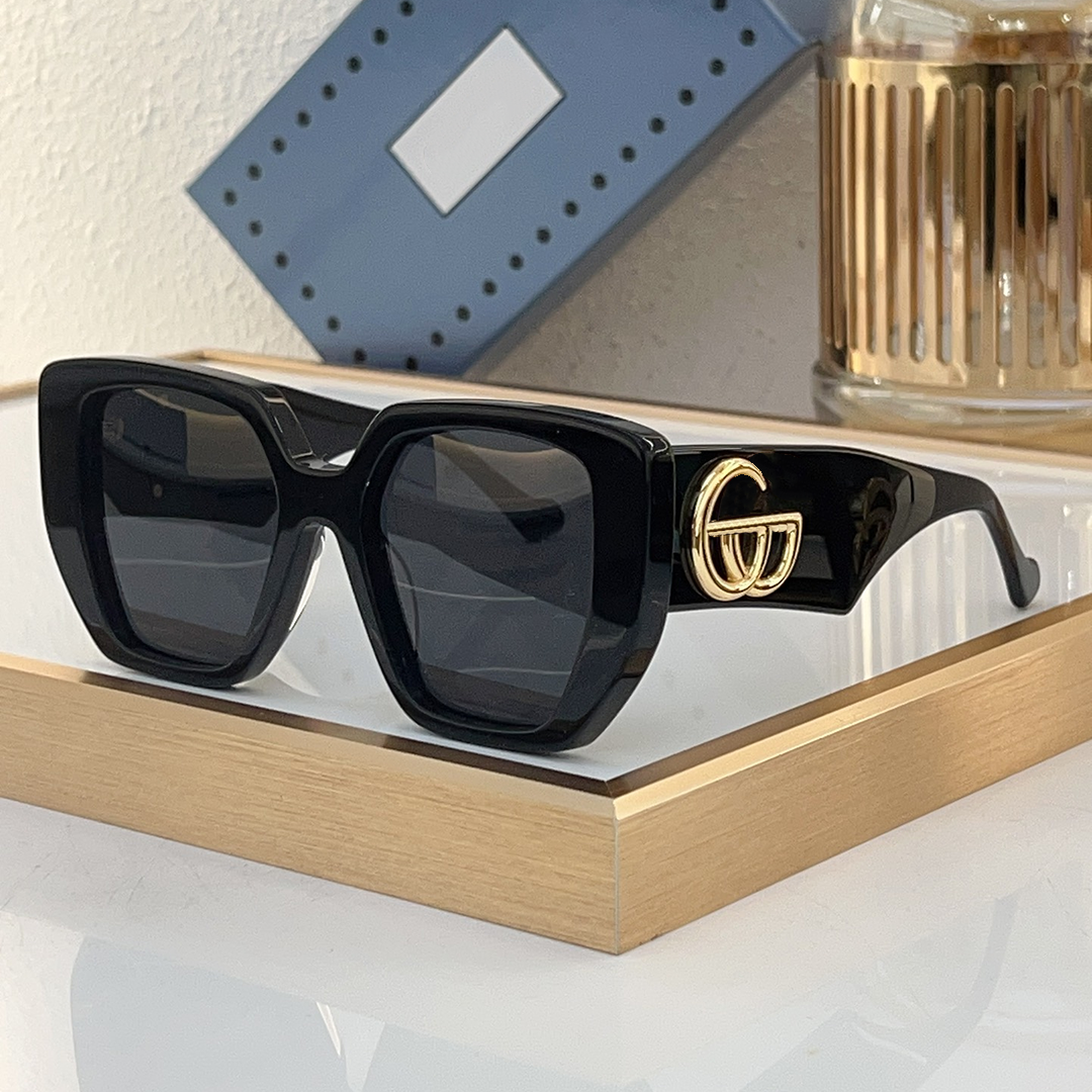 women designer sunglasses black square frame gg glasses for men woman uv protection fashion shades with brand gift box - 1 of 3