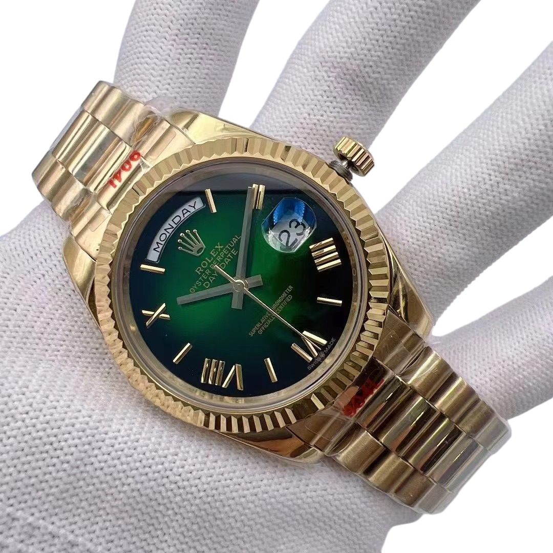 U1 Rolex Day Date 40MM Yellow Gold Case Automatic Stainless Steel Watch Bezel Men's Watch Sapphire Glass Case New - 1 of 8