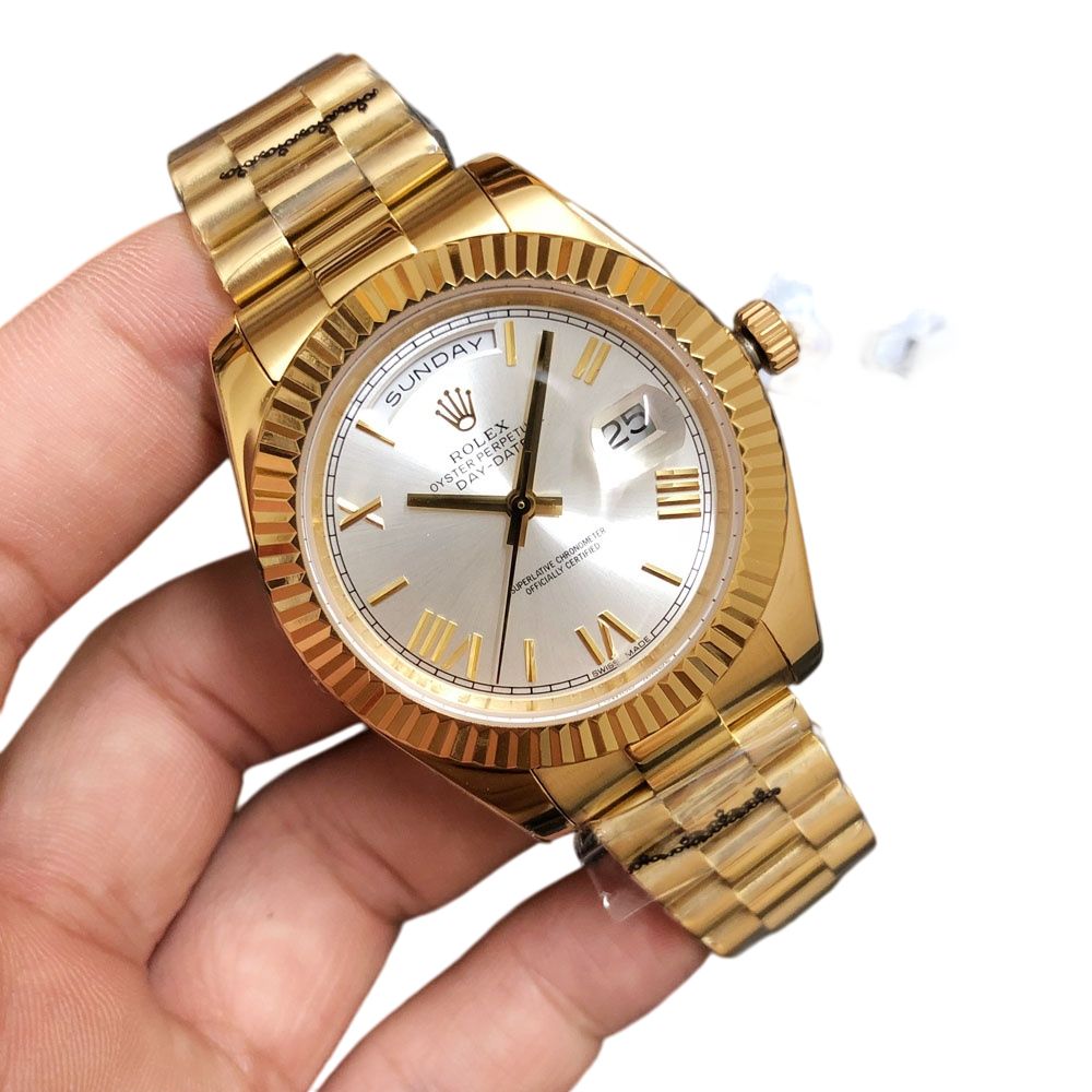 U1 Rolex Day Date 40MM Yellow Gold Case Automatic Stainless Steel Watch Bezel Men's Watch Sapphire Glass Case New - 3 of 8