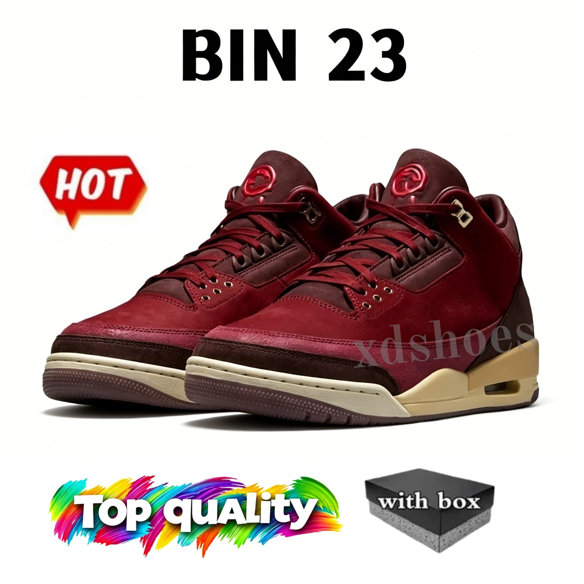With box 3 Basketball Shoes 3s Black Cat Medium Olive SoleFly Brazil BIN 23 True Blue Worlds Best Dad Champagne Oysters Denim Pink Glow Mens Womens Trainers Sport - 2 of 8