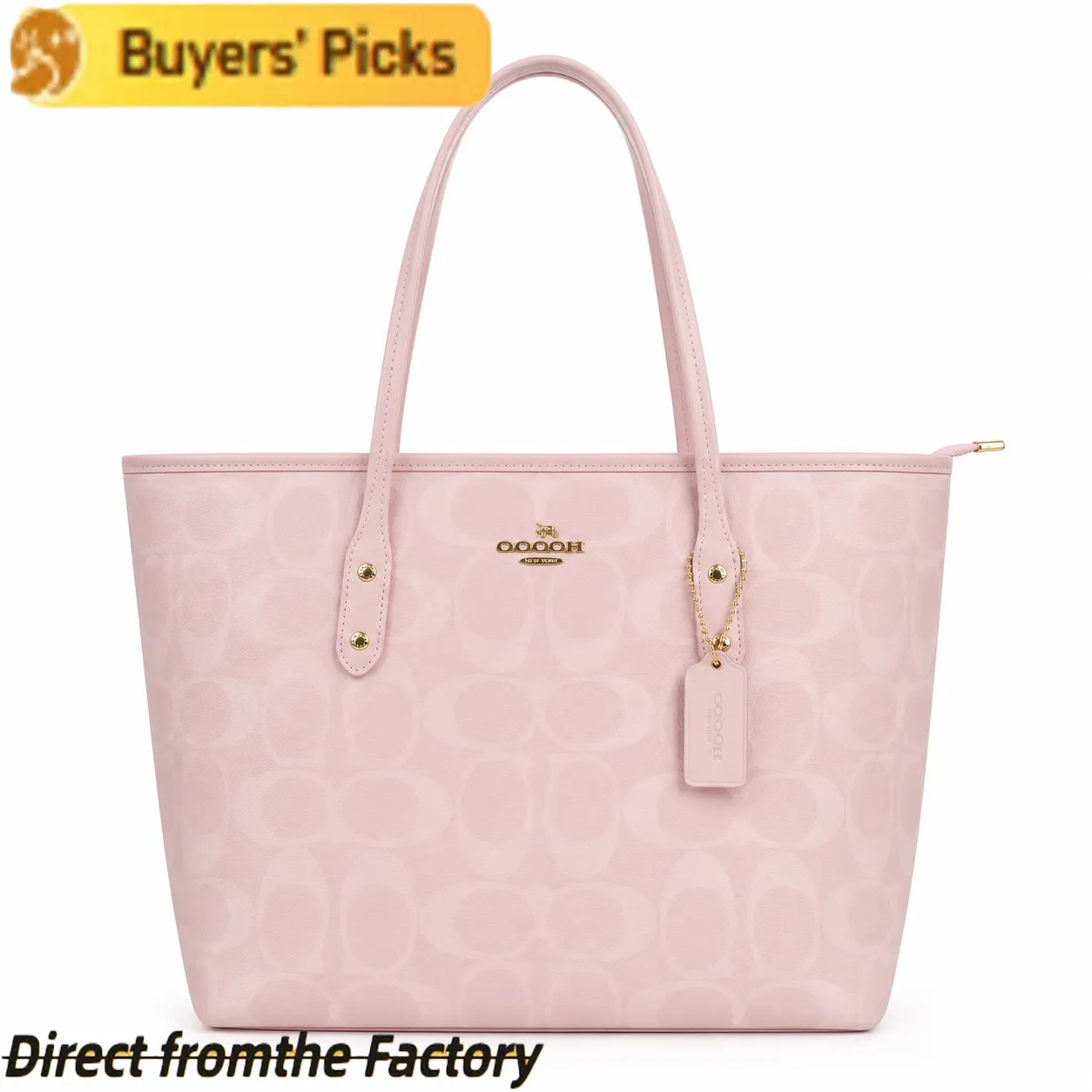 Pink Tote Bag Designer Bag Large Capacity Bag Women's Shopping Bag Canvas With Metal Hardware Classic Fall Winter Fashion BagClassic Fall/Winter Fashion Bag - 3 of 8