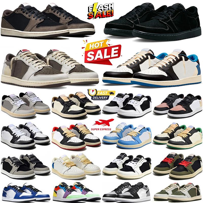 Designer 1s Low Basketball shoes OG 1 sneakers Black Phantom Triple White University Blue Bred Toe Light Smoky Grey Mens Womens Outdoor Sports trainers Size 36-47 - 2 of 9
