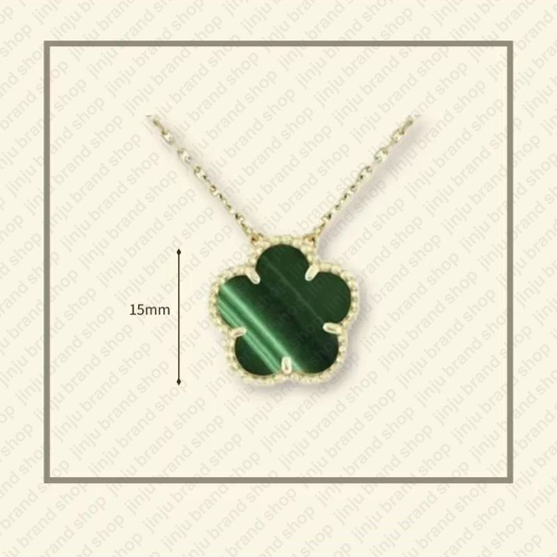 necklace designer for women Classic 15MM necklace clover stainless steel jewlery mother of pearl diamonds flower pendant necklace designer jewelry women gift box - 6 of 9