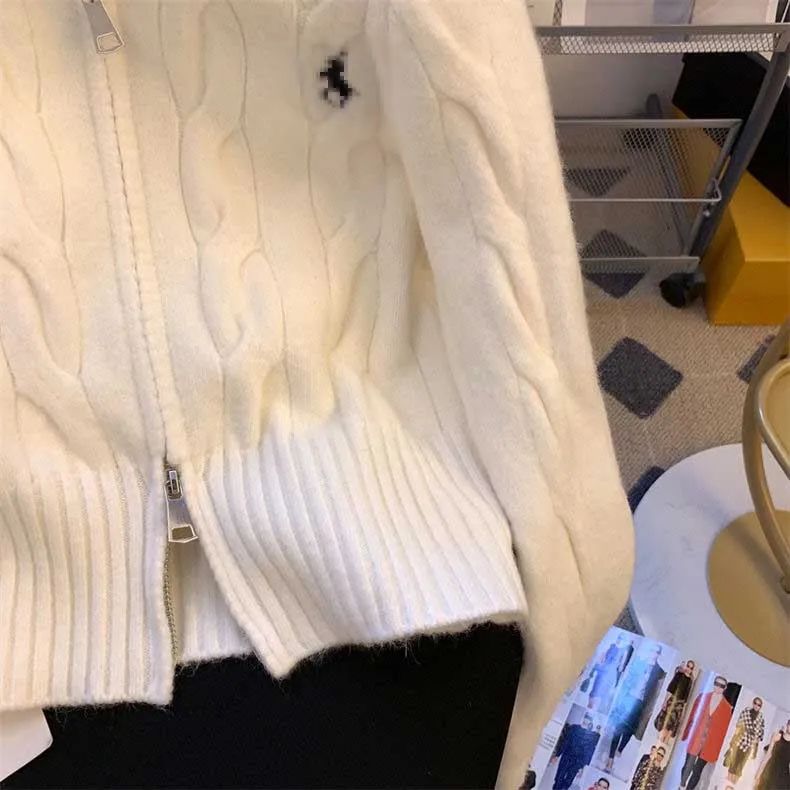 3 Colors Womens Designer Sweater Designer Pullover Fashion Turtleneck Autumn Long Sleeve Cardigan Logo Embroidery Coat Zipper Lady Jacket Tops - 3 of 7