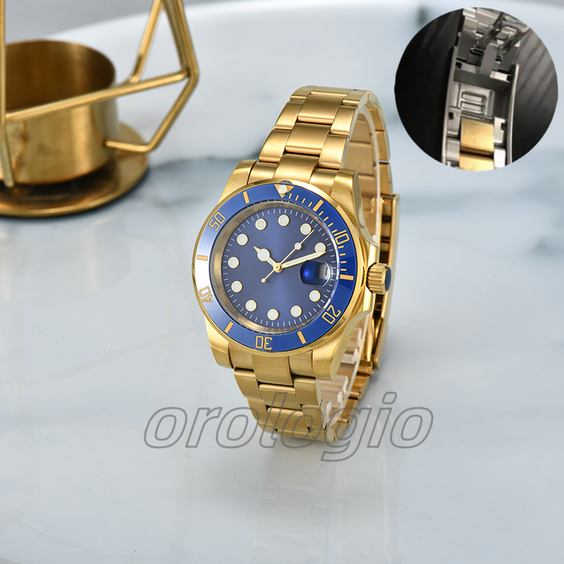 watch mens automatic mechanical ceramics watches 40mm full stainless steel Gliding clasp wristwatches sapphire super luminous - 3 of 9