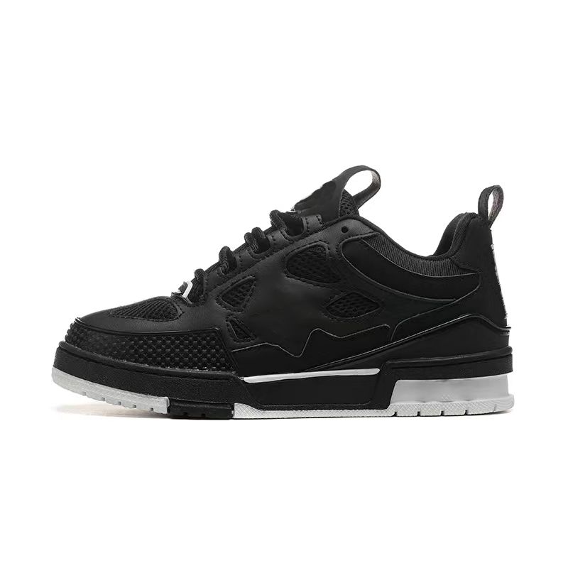 Designer Skate Series Sneakers Men Women Casual Shoes Top Quality Calfskin Platform Trainers Leather Lace-Up Overlays Sneaker - 6 of 8