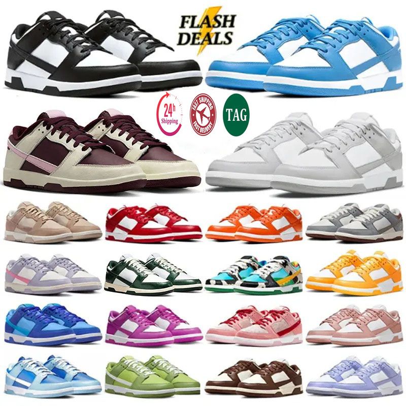 Designer Shoes Men Women Casual Running Shoes Flat Sneakers Panda Triple White Black Orange Pink University Blue Red Green Red Hiking Outdoor Mens Sports Trainers - 1 of 8