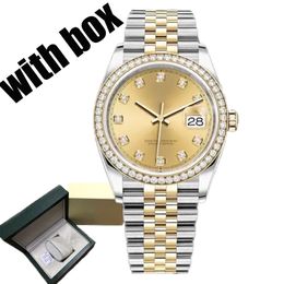 mens diamond lady watches automatic mechanical movement wristwatches full stainless steel watch luminous sapphire glass montre de luxe 28-36-41mm - rolexwatchok