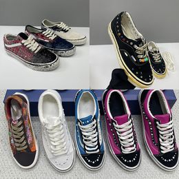 Pink Blue Eu45 New Luxury Canvas Walking Shoes Sneakers For Men Women Pearl Trainers Vintage Sports Casual Shoes Lace-Up Shoe 1083 - rolexwatchok