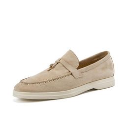 Casual Shoes Men's Walking Driving Unisex All Genuine Leather Loafer Sheepskin Suede Flat Women's Large - rolexwatchok
