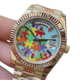 U1 Rolex Day Date 40MM emoji-puzzle Case Automatic Stainless Steel Watch Bezel Men's Watch Sapphire Glass Case New - rolexwatchok