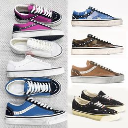 Luxury Pearlized Canvas Shoes New Sneakers For Men Women Pearl Trainers Vintage Sports Casual Shoes Lace Up Walking Shoe 1083 - rolexwatchok