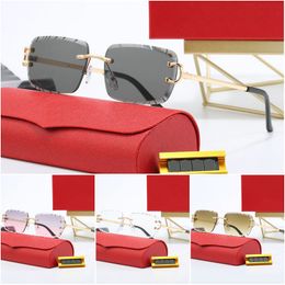 Designer Sunglasses Sports Mens Women Gold and Silver Frameless Metal Round Oval Optical Frame Black Grey Blue Transparent Lens Sun Eyewear Fashion Glasses - rolexwatchok