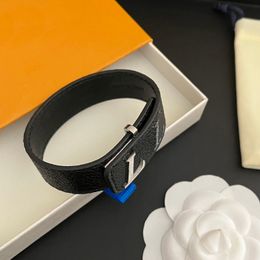 Luxury Men Leather Bracelet Bangle Black With Womens Birthday Gifts Bangle Hand Jewelry Christmas Fashion Style Gift Bracelet - rolexwatchok
