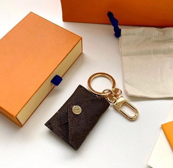 Designer Letter Wallet Keychain Keyring Fashion Purse Pendant Car Chain Charm Brown Flower Mini Bag Trinket Gifts Accessories no box - Fashion Accessories - rolexwatchok