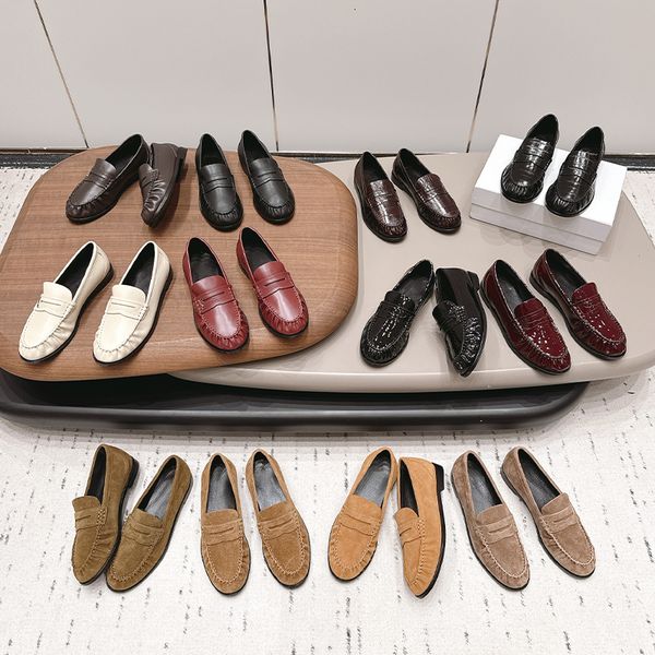 Premium Designer Loafers Mules Men Genuine Leather Ruched Penny Loafers Men Pleated Slippers EU47 Women Loafer Luxury Le Loafers Slip On Dress Shoes 1137 - Shoes & Accessories - rolexwatchok
