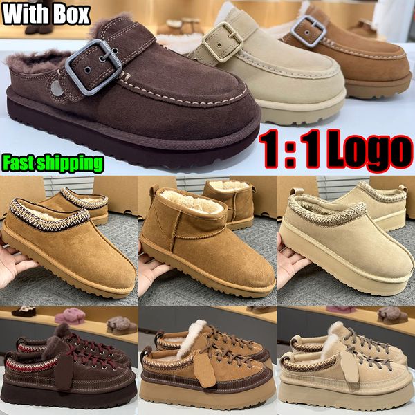Designer Shoe Goldenstar Evelina Clog Slippers Women Men Tasman Slides Bailey Bow Tazz Boots Suede Furry Lined Buckle Strap Fall Driftwood Chestnut Sand Winter Shoe - Shoes & Accessories - rolexwatchok