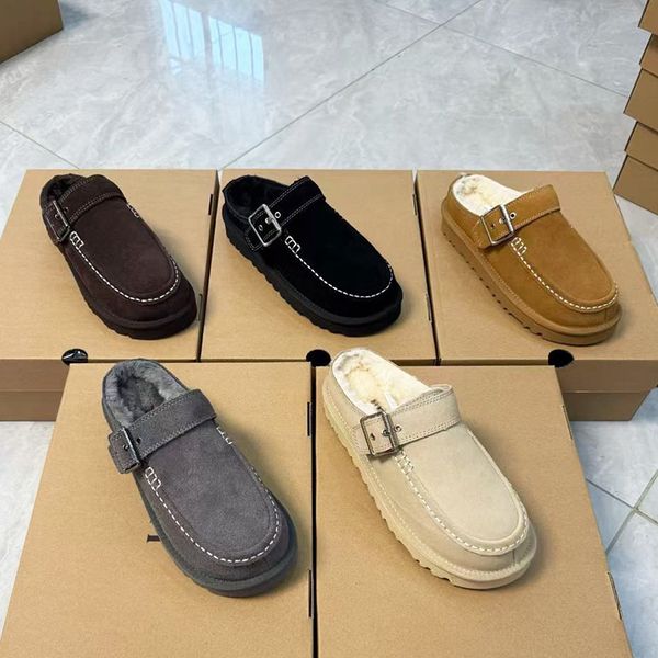 New Designer Evelina Clogs Tasman Slipper Winter Warm Slides Women Backless Loafers Goldenstar Platform Mules Boots Slippers Cozy Slip On Shoes 1179 - Shoes & Accessories - rolexwatchok
