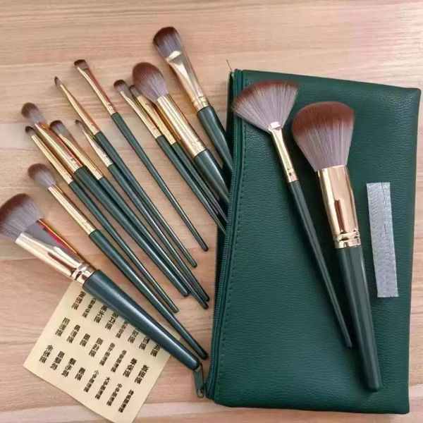 Elegant Makeup Brush Collection Featuring Soft Wool Fibers & Sleek Metallic Design - Health & Beauty - rolexwatchok