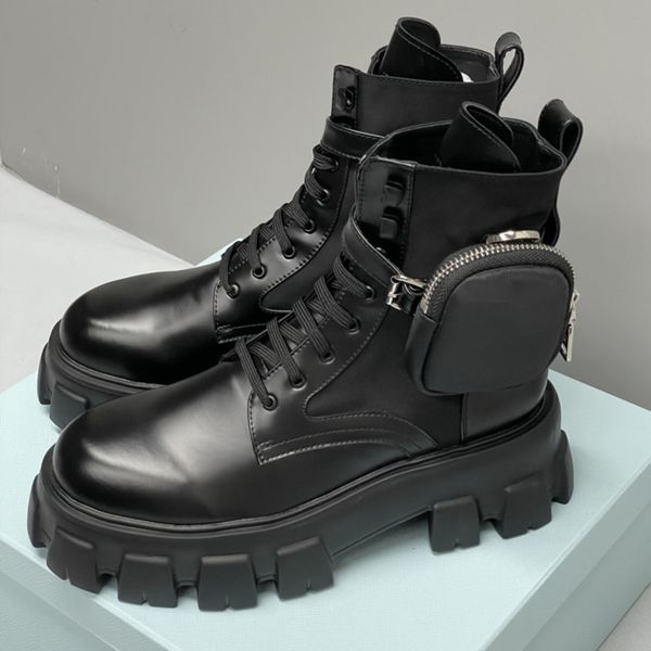 Designer Men Women Rois Ankle Boots Platform Martin Booties Real LeatherWith Removable Pouch Black Lady Outdoor Booties Shoes With Box High Quality 43 - Shoes & Accessories - rolexwatchok