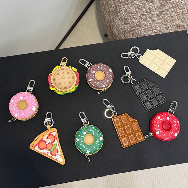 Keychain Designer Burger Donut Lanyard Characters Keychain Fashion Chocolate Floral Pattern Handmade Leather Hanging Rope Men Keychain Women Headphone Keychain - Fashion Accessories - rolexwatchok