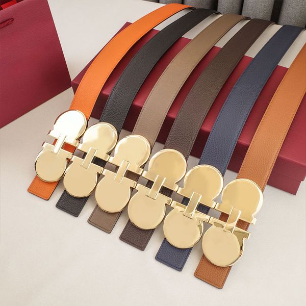 Mens Woman Belt Luxury Genuine Leather Belts Golden Silver Smooth Buckle 3.5cm 3.8cm Width Man Woman Waistband Lychee Texture 16 Model Optional Waist Girdle - Fashion Collection - rolexwatchok
