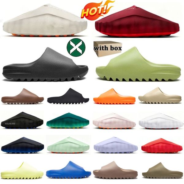 Free Shipping Designer slides for men slippers 001 onyx Bone Azure Flax Pure Ochre glow green Resin Soot womens sandals solid slide slipper sandal - Shoes & Accessories - rolexwatchok