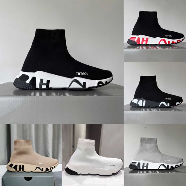Designer Casual Shoes Sock Sports Trainers 1.0 2.0 3.0 Lace-up Trainer Luxury Women Men Nude Glitter Graffiti Runners Sneakers Socks Boots Knit Outdoor Free Shipping 017 - Shoes & Accessories - rolexwatchok
