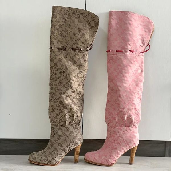 women over the knee boots winter canvas cowboy boots high heel boots fashion dress shoes womens designer shoes boots party wear 684 50 - Shoes & Accessories - rolexwatchok