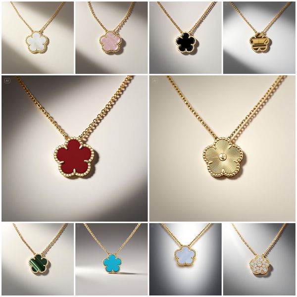 high quality clover necklace designer jewelry women gold necklace 15mm one motif flower necklace mother of pearl pendant pearls necklace gold designer necklace - Jewelry - rolexwatchok