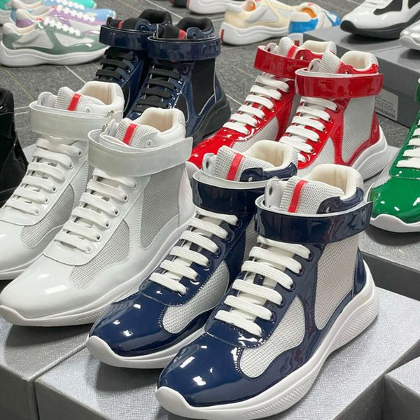 Big Size EU49 Men Boots America Cup Sneakers Designer Boot High Top Casual Shoes Patent Leather Women Booties Mesh Runner Trainers Outdoor Training Shoes 53 - Shoes & Accessories - rolexwatchok