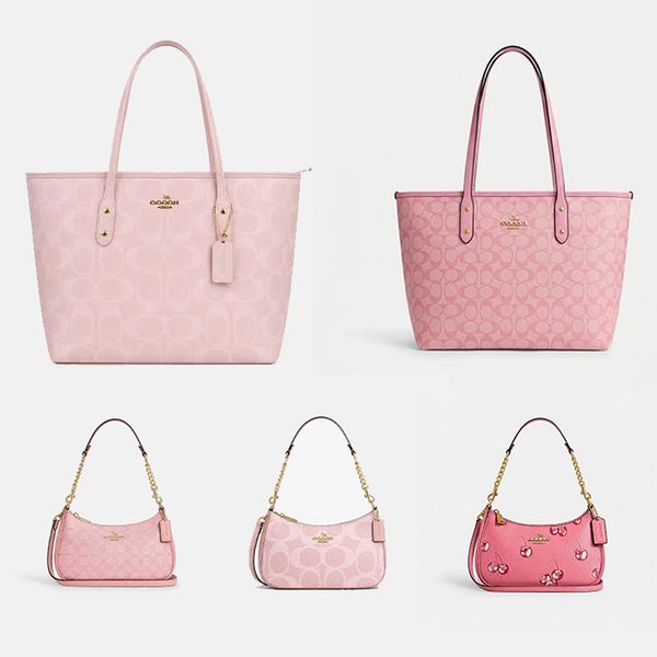 Pink Tote Bag Designer Bag Large Capacity Bag Women's Shopping Bag Canvas With Metal Hardware Classic Fall Winter Fashion BagClassic Fall/Winter Fashion Bag - Bags, Luggage & Accessories - rolexwatchok