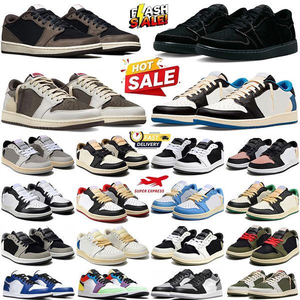 Designer 1s Low Basketball shoes OG 1 sneakers Black Phantom Triple White University Blue Bred Toe Light Smoky Grey Mens Womens Outdoor Sports trainers Size 36-47 - Shoes & Accessories - rolexwatchok