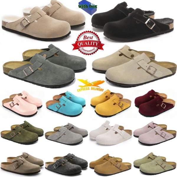 With Box Designer briskenstockk Clogs Sandals clog Slippers Cork Flat High Quality Fashion Summer Genuine Leather Slide Favourite Beach Casual Shoes Women Men - Shoes & Accessories - rolexwatchok