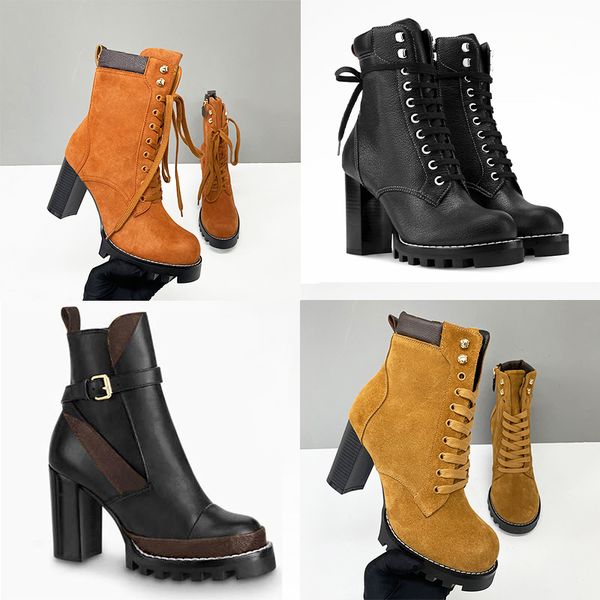 2026 New Designer Star Trail Ankle Boots Women High Heels Boot Classic Martin Desert Boots Girls Lady Suede Leather Boots Print Letter Platform Boot Shoes 013 - Shoes & Accessories - rolexwatchok