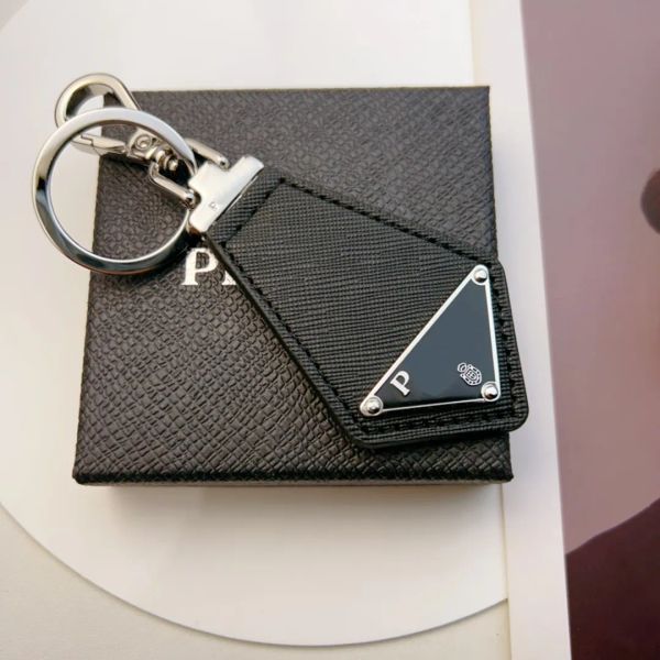 Pra Designer Triangle Chain Leather Temperament Versatile Style Fashion Design Keychain Top Quality Christmas Gift WITH BOX C28 - Fashion Accessories - rolexwatchok