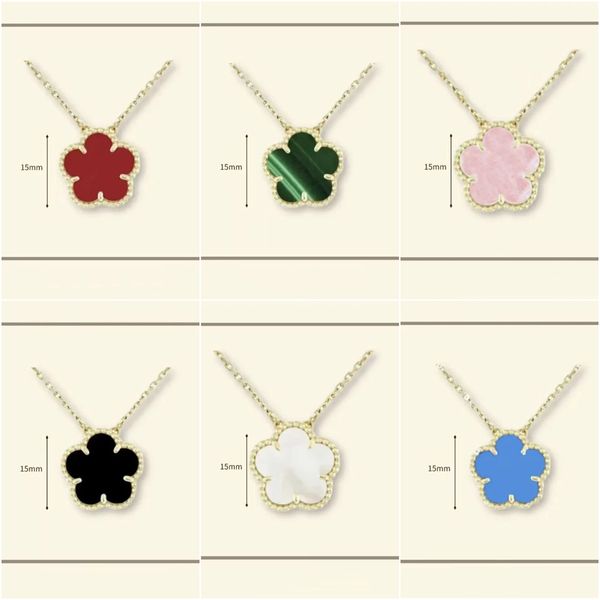 necklace designer for women Classic 15MM necklace clover stainless steel jewlery mother of pearl diamonds flower pendant necklace designer jewelry women gift box - Jewelry - rolexwatchok