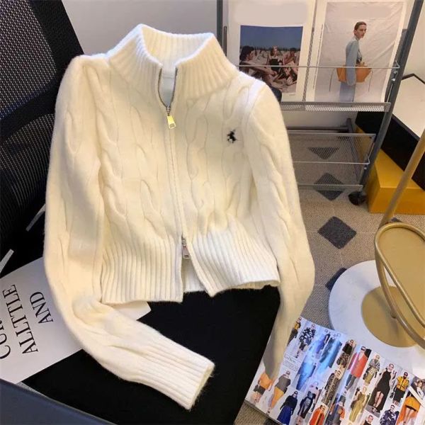 3 Colors Womens Designer Sweater Designer Pullover Fashion Turtleneck Autumn Long Sleeve Cardigan Logo Embroidery Coat Zipper Lady Jacket Tops - Apparel - rolexwatchok