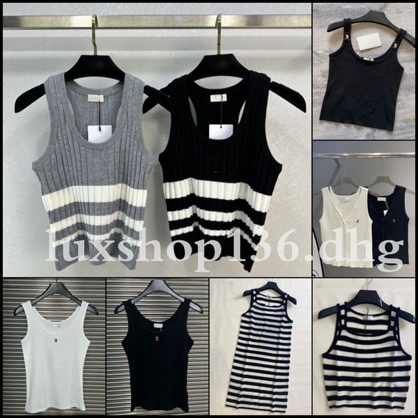 Fashion Designer Top Women Knitted Metal Letters Tank top Summer Fashion Clothing - Apparel - rolexwatchok