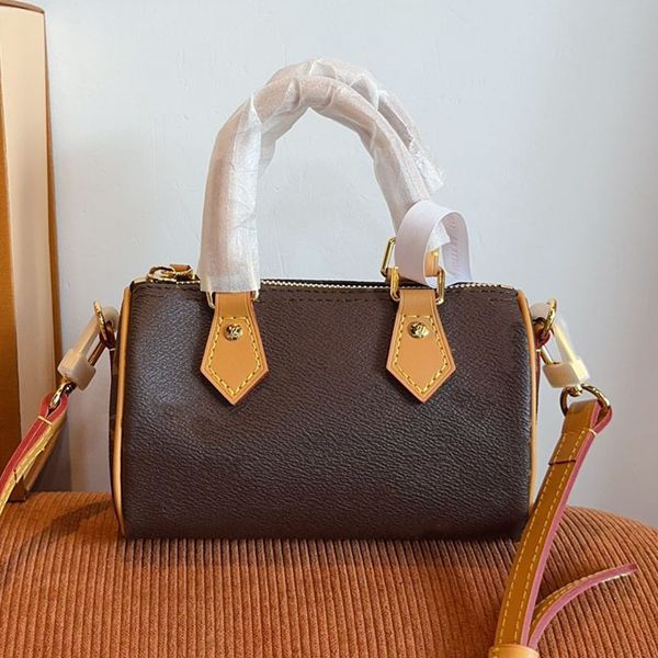 Shoulder Bags Top Designer Mini Nano 16cm Shoulder Bag Women Leather Denim Crossbody Luxury Brand Embossed Tote Purse Brown Flower Handbag billfold98 - Bags, Luggage & Accessories - rolexwatchok