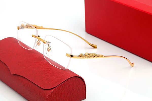 Fashion Designer Sunglasses For Women Vintage Mens Buffalo Horn Glasses Panther Gold Silver Metal Legs Rimless Sunglass Mens Travel Tour Eyeglasses Lunettes gafas - Fashion Accessories - rolexwatchok