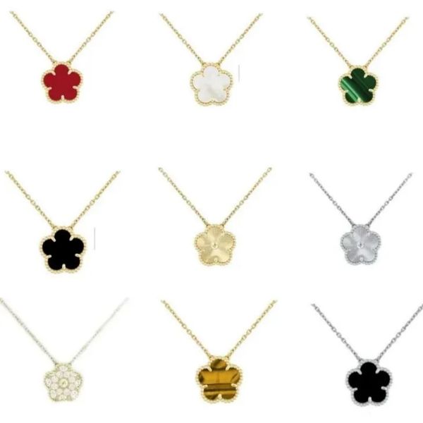 5 flower jewelry luxury designer necklace clover necklace women mother of pearl diamond stainless steel chain plated gold pendant silver wedding necklaces woman - Jewelry - rolexwatchok