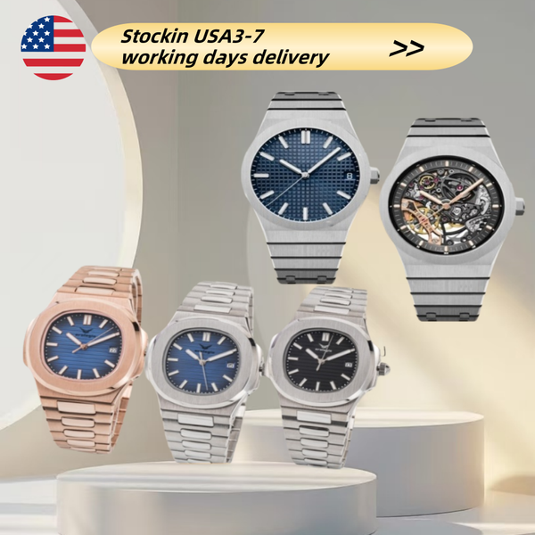 men's watch automatic mechanical skeleton watch classic style 42mm stainless steel sapphire luminous - Watches - rolexwatchok
