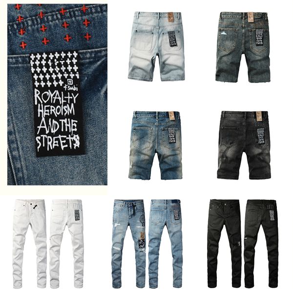 designer KSUBI jeans for mens jean ksubi short pants men trends distressed black ripped biker slim fit motorcycle sweatpants - Apparel - rolexwatchok