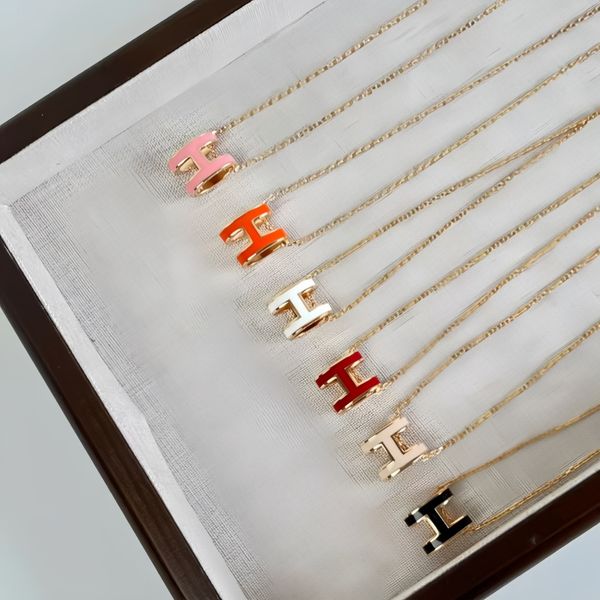 luxury jewelry designer necklace designer for women pendant necklaces enamel letter classic unisex stainless steel colorfast Christmas Valentine's Day necklace - Jewelry - rolexwatchok