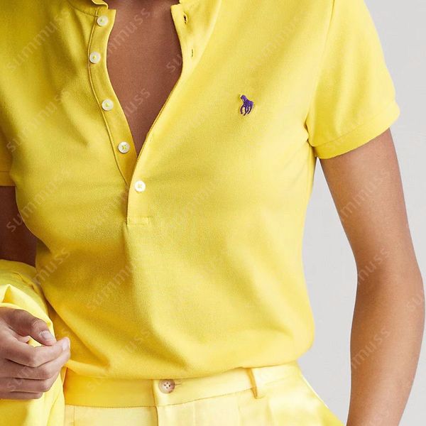S-2XL Womens Designer Polo Shirts For Ladies Colorful Classic Embroidery T Shirts Luxury Polo Tees Summer 5 Button Tee Shirts - Apparel - rolexwatchok
